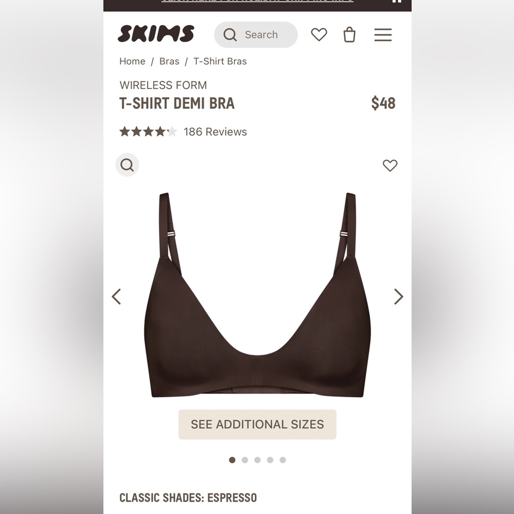 SKIMS T-SHIRT DEMI BRA